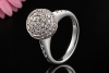 Designer Ring Kugel mit Diamanten in 750er Weißgold Goldschmiedearbeit 