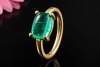 Smaragd Cabochon Ring Klassische Handarbeit modern in 750er Gelbgold 