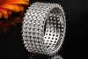 Breiter Ring mit 5 Reihen 3,15 Ct Diamanten Brillanten in 750er Weißgold 