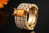 Hollfelder Creations Ring Mandarin Granat und Diamanten in Gelbgold 750 