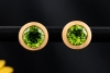 Runde Ohrstecker mit facettiertem Peridot in 750er Roségold Handarbeit 