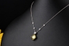 Gress-Rinck Collier Lemon-Citrin und Diamanten 750er Weißgold Handarbeit 