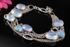 Zoccai Mehrreihiges Armband mit Chalzedon & Aquamarin in 750er Weißgold 