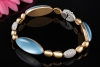 Hollfelder Armband Blauer Bergkristall Diamanten 750er Roségold Weißgold 