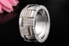 A. Odenwald Ring mit Diamanten Geometrisches Mosaik-Design Weißgold 750 