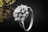 Diamant-Cluster Ring Diamanten 585er Weißgold Vintage Goldschmiedearbeit 