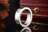 Cartier Love Ring 3 Diamanten in Weißgold 750 Großes Modell 50 Full Set 