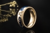 Wellendorff Vintage Ring mit blauer Emaille und Diamant in Gelbgold 750 
