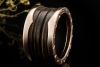 BVLGARI B.zero1 Ring 4-Band Marmor Braun Naturstein 750er Roségold Gr 54 