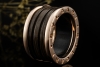 BVLGARI B.zero1 Ring 4-Band Marmor Braun Naturstein 750er Roségold Gr 55 