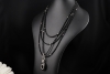 Exklusives Onyx Diamant Collier Kette und Anhänger wandelbar in Weißgold 