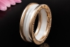 BVLGARI B.zero1 2-Band Ring Weiße Keramik 750er Roségold Größe 60 OVP 