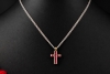 Hans Dieter Krieger Wende-Kreuz Collier Rubine & Diamanten in 750er Gold 