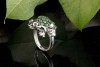 Tier Motiv Ring Frosch in 750er Weißgold mit Tsavorite und Rubin 
