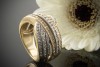 Verspielter 585er Rotgold Weißgold Bicolor Ring mit Diamanten  