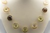 Imposantes Quarz Collier mit Brillanten in 750er Gelbgold 