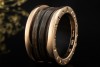 BVLGARI B.zero1 Ring 4-Band Marmor Braun Naturstein 750er Roségold Gr 55 