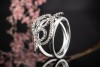 Verschlungener Designer Ring mit Diamanten Brillantschliff Weißgold 750 