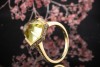 Lemon Citrin Ring sechseckig gefasst mit Brillanten in Gelbgold LP 3.570 