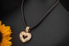 Leo Wittwer Herz Collier 9,22 Ct. Brillanten Braun Weiß Lederkette Gold 