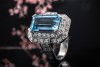 Fabelhafter Weißgold Aquamarin Ring Intensives Blau mit Top Brillanten 