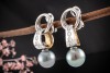 Massive Tahiti Ohrclips Perlenohrringe mit Brillanten 750er Gold Bicolor 
