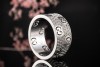 Gucci Ring Breiter Memoire Ring Bandring mit Diamanten in Weißgold 750 