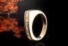 Ring mit Baguette Diamanten Trapezring Goldschmiedearbeit 750er Gelbgold 