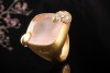 Pomellato Ring Ritratto Rosenquarz u. Diamanten Mattiert in Gelbgold 750 