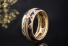 Wellendorff Ring Bordure mit Diamant Emaille Blau Rot 750er Gelbgold 60 
