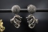 Buchwald Ohrringe Drache 2 in 1 mit Diamanten in Weißgold 750 Ohrstecker 