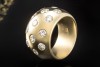 Diamant Ring Goldschmiedearbeit Handarbeit Brillanten Massiv in Gelbgold 