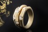 Ring Klassische Goldschmiedearbeit Handarbeit mit Diamanten in Gelbgold 