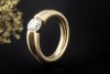 Niessing Spannring Solitär Ring mit Diamant Brillant 1,25 Carat Gelbgold 