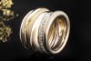 Pomellato Ring Tubolare Massiv Diamanten Gelbgold Roségold Weißgold 750 