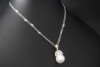Collier Kette mit Anhänger Südsee Perle und Diamant Rosen 750er Weißgold 