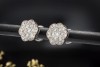 Diamant Ohrringe Ohrstecker mit Brillanten Blütenform in 750er Weißgold 