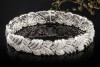 Armband mit Diamanten in 750er Weißgold Detailverliebtes Gliederarmband 