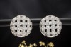 Ohrclips Ohrringe mit Diamanten rund geflochten in 750er Weißgold 
