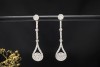 Lange Tropfen Ohrringe Ohrhänger Ohrstecker Diamanten in 750er Weißgold 