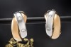 Creolen Ohrclips mit Diamanten Massiv in Roségold Weißgold Gelbgold 750 