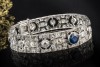 Antikes Art Déco Armband mit Saphir und Altschliff Diamanten Platin 950 
