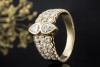 Ring Diamant Tropfen und Brillanten Detailverliebte Gelbgold Handarbeit 