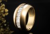 Cartier Baguette Ring Vintage mit Diamanten Halbmemoire in Gelbgold 750 