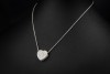 Al Coro Herz Collier Kette mit Anhänger mit Diamanten in 750er Weißgold 