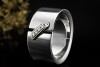 Chaumet Paris Ring Breiter Spannring mit Diamanten Massiv Weißgold 750 