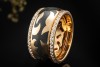 Leo Wittwer Ring Breit mit Emaille Grau und Diamanten Roségold 750 