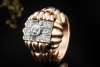Antiker Ring im Vintage Design mit Diamanten im Altschliff in Roségold 