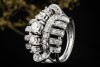 Vintage Cluster Ring mit Diamanten Goldschmiedearbeit in 750er Weißgold 