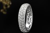 Memoire Ring Bandring mit Diamanten Goldschmiedearbeit in 750er Weißgold 
